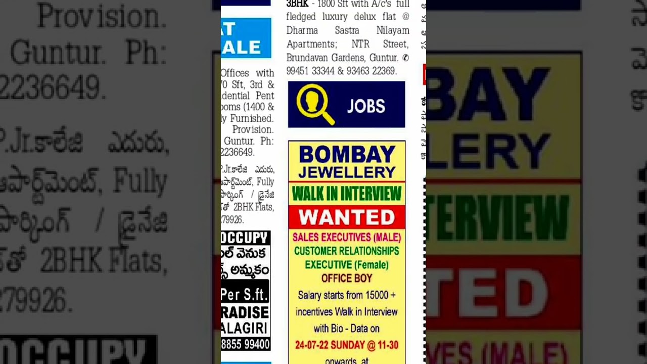 Today jobs in Visakhapatnam||Vijayawada| Guntur| East godavari|West godavari||Srikakulam 23-07-2022