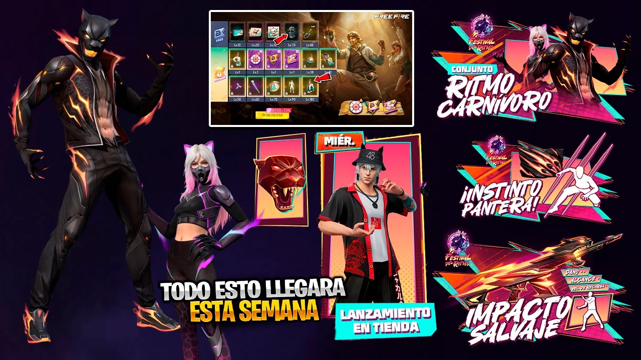 MOSTRANDO TODOS LOS PREMIOS AGENDA SEMANAL RULETA PANTERA LANZAMIENTO EN LA TIENDA PASE BOOYAH Y MAS