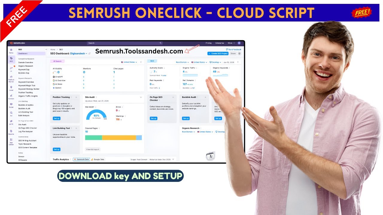 Semrush Oneclick CloudScript FREE Setup