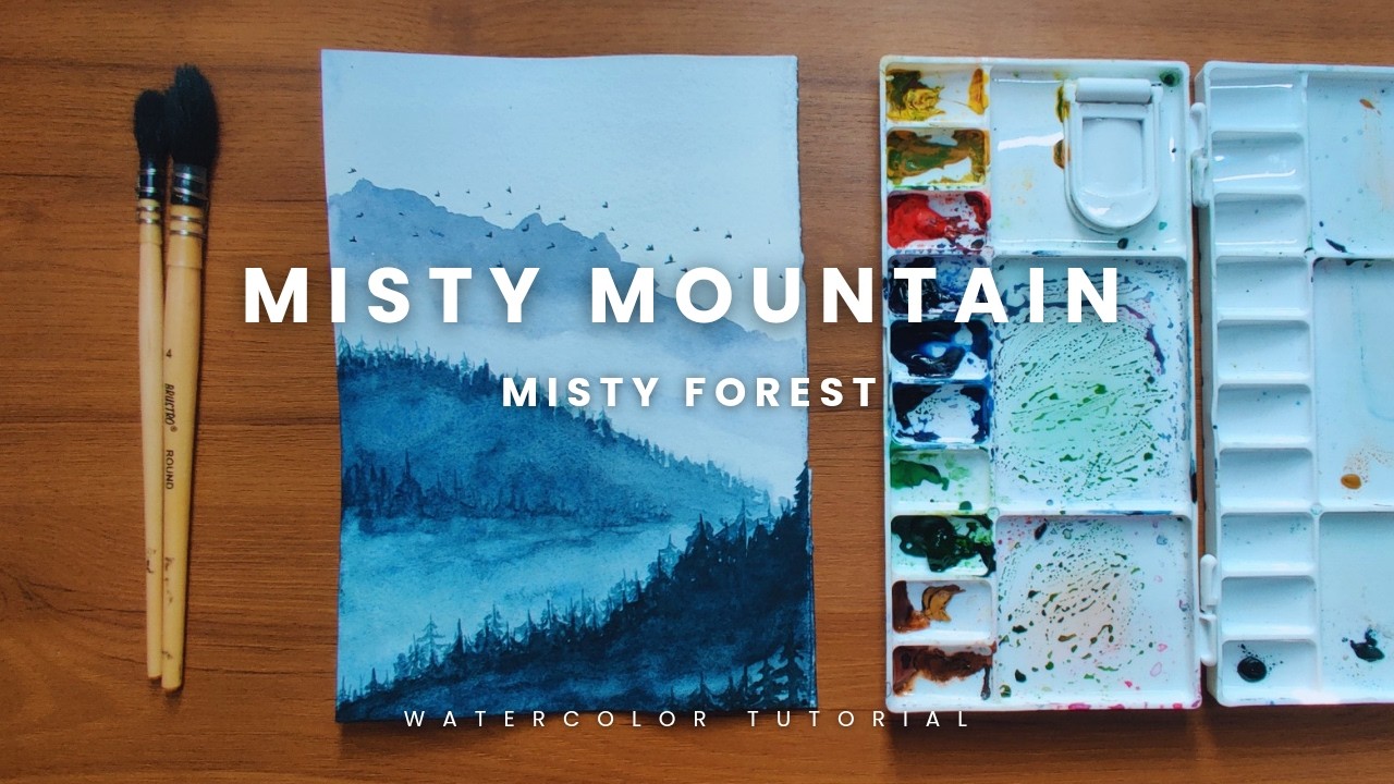 Watercolor Misty Mountain / Misty Forest Watercolor Tutorial