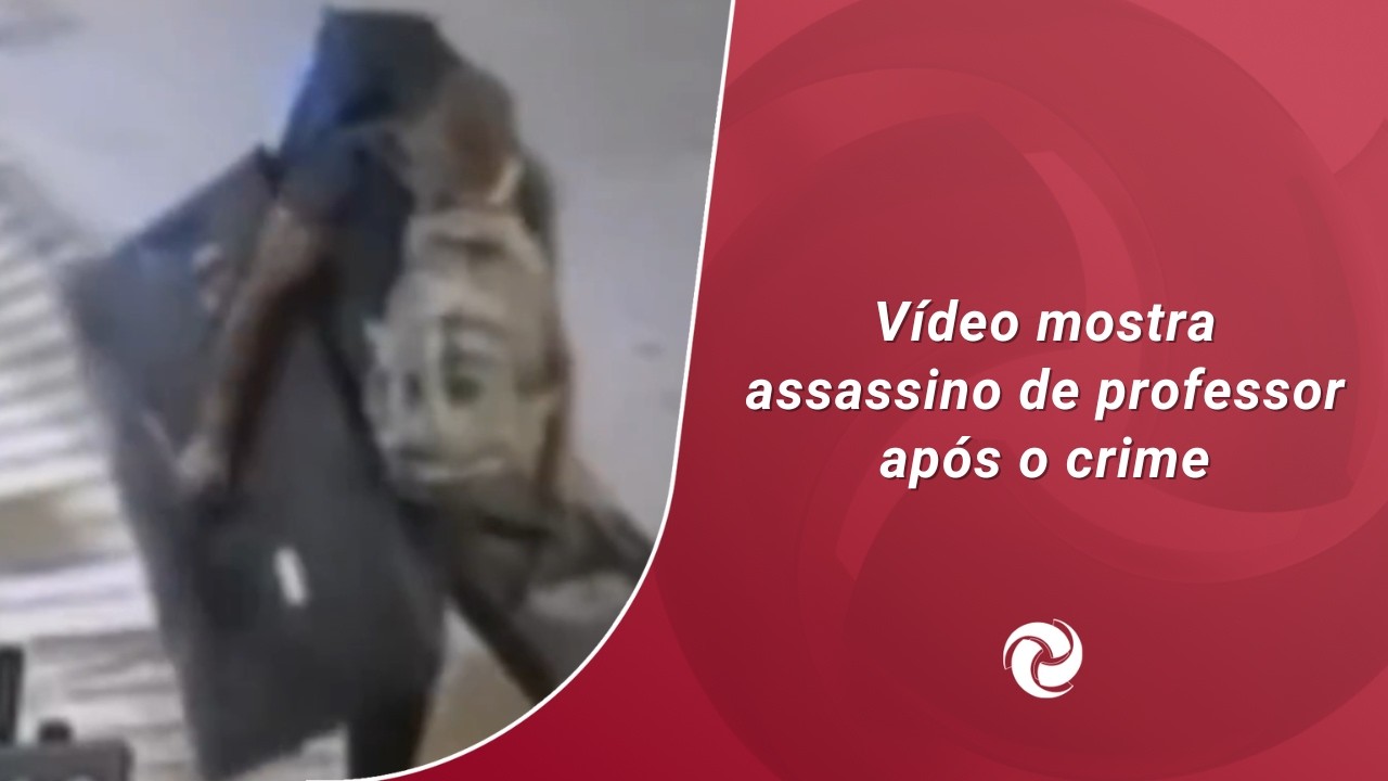 Vídeo mostra assassino de professor após o crime