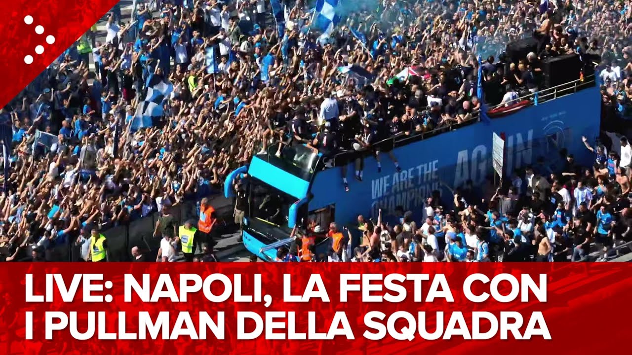 LIVE Napoli, i pullman della squadra sul lungomare per la festa scudetto: diretta video