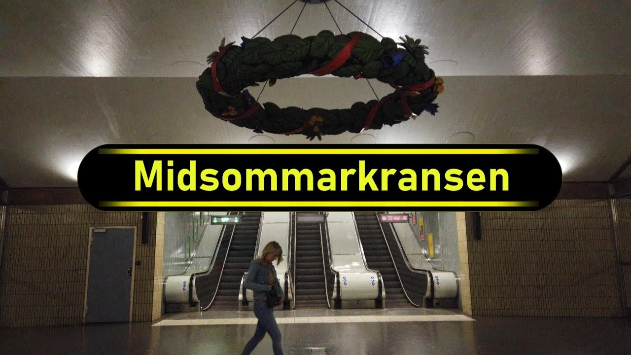 Metro | Tunnelbana Station Midsommarkransen - Stockholm 🇸🇪 - Walkthrough 🚶
