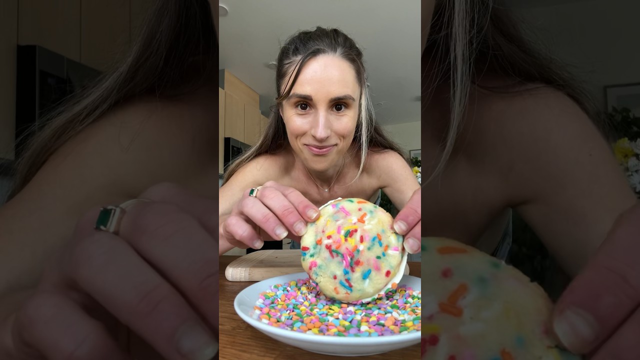 Confetti cookie ice cream sandwich #icecream #dessert #food