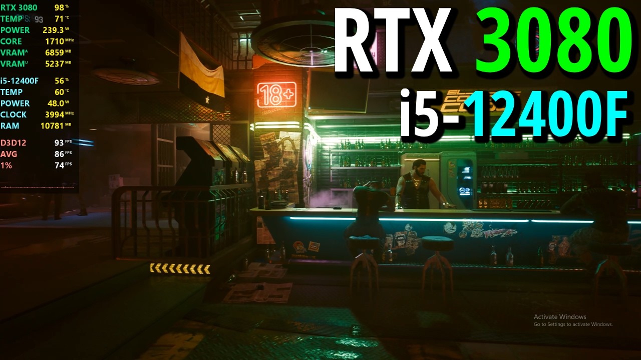 Cyberpunk 2077 1440P Ultra RT | RTX 3080 | i5-12400F