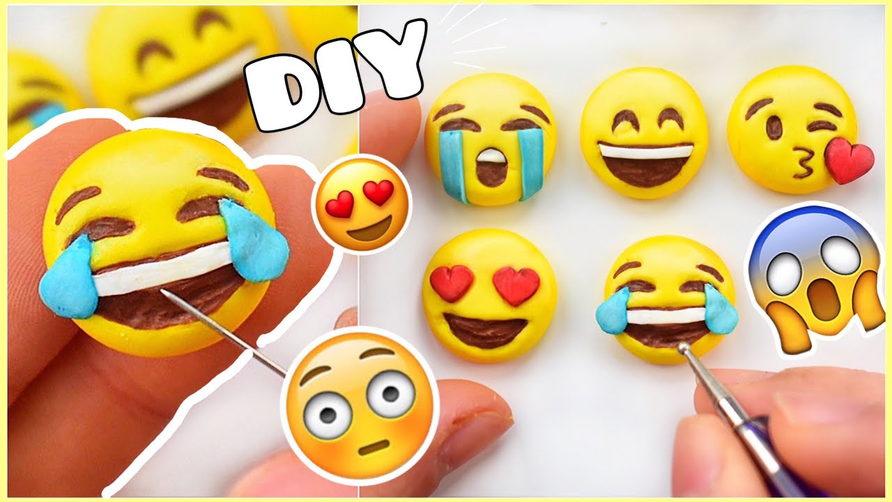 DIY MAKING EMOJIS !😃Polymer Clay Tutorial | Strawberrypuffcake