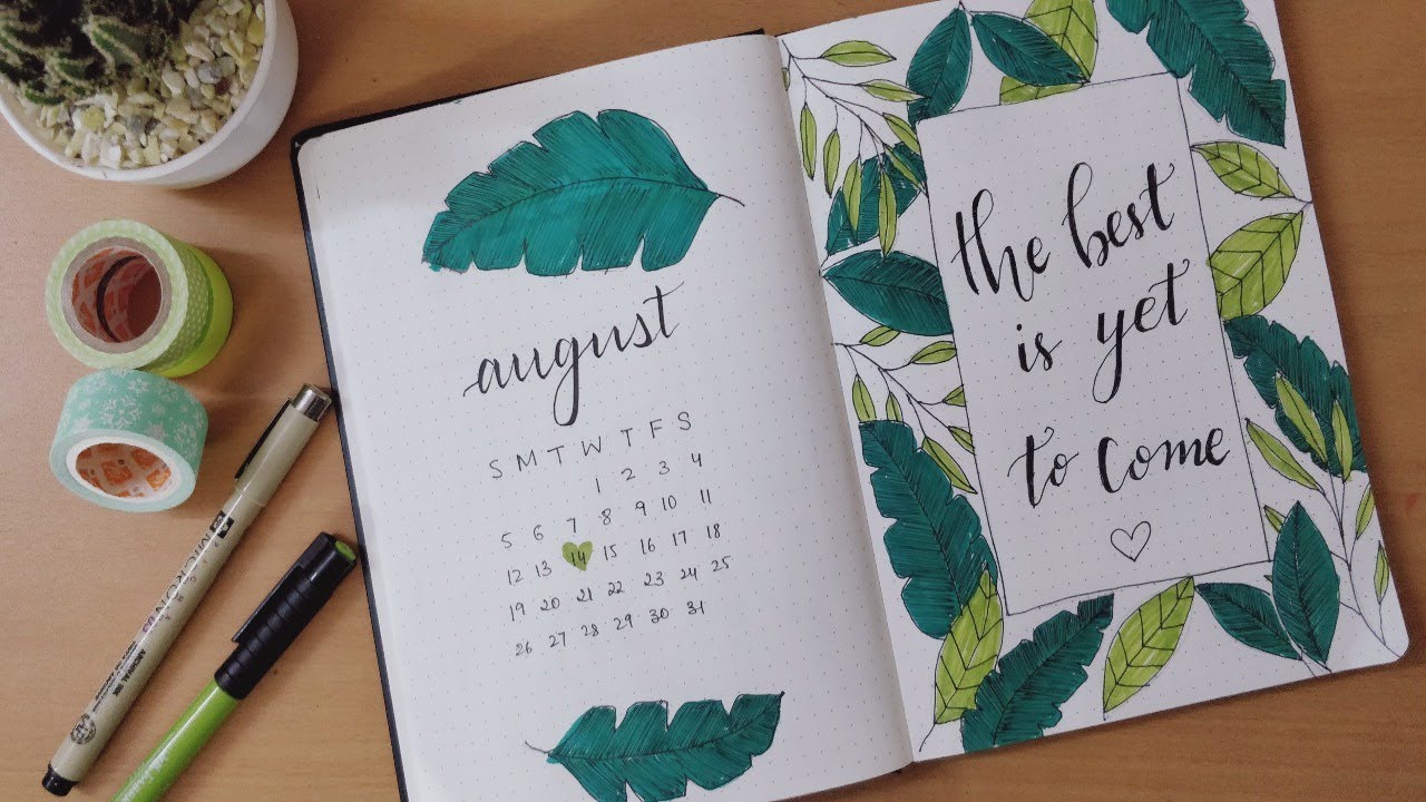 Plan With Me : August Bullet Journal Setup 2018 | Going Green!