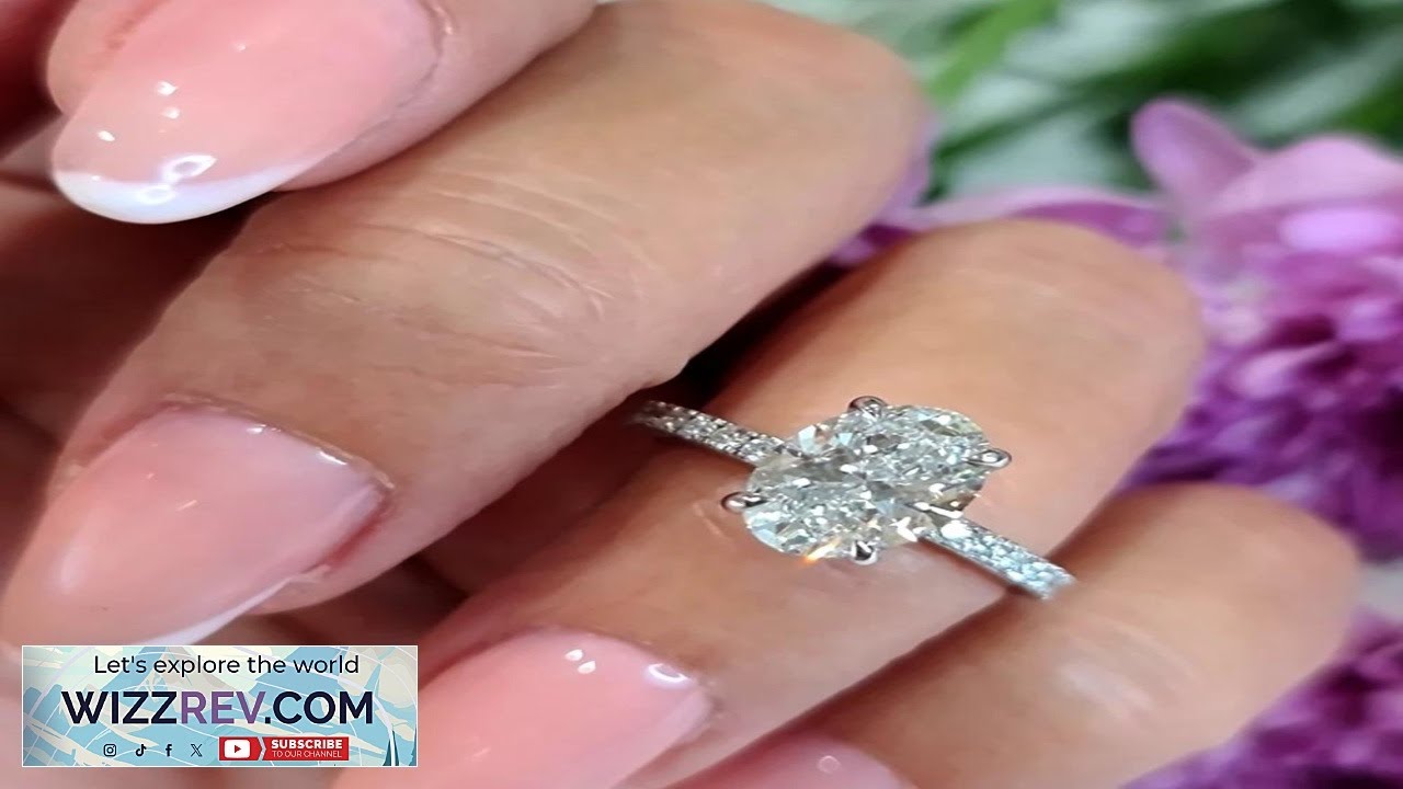 Oval Cut Lab Grown Diamond Engagement Ring IGI 2.50 Ct 14k White