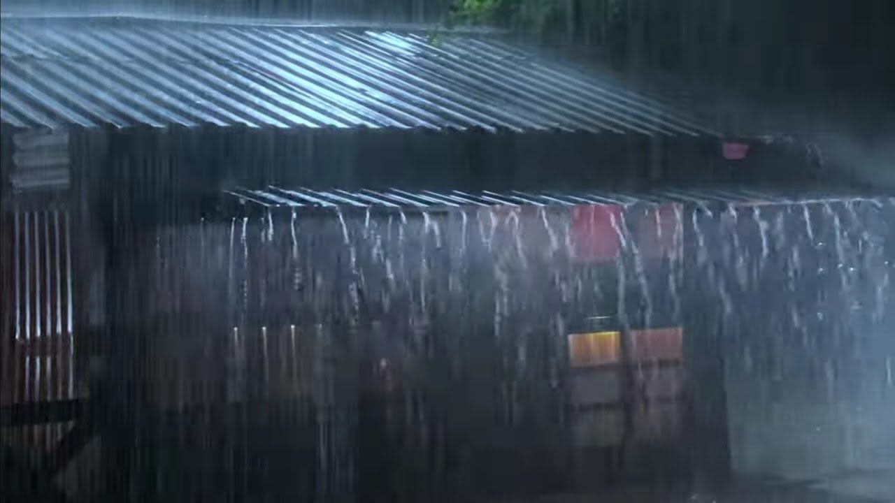 🔴 Listen & Sleep Immediately with Heavy Rain and Roaring Thunder Sounds on a Tin Roof at Night