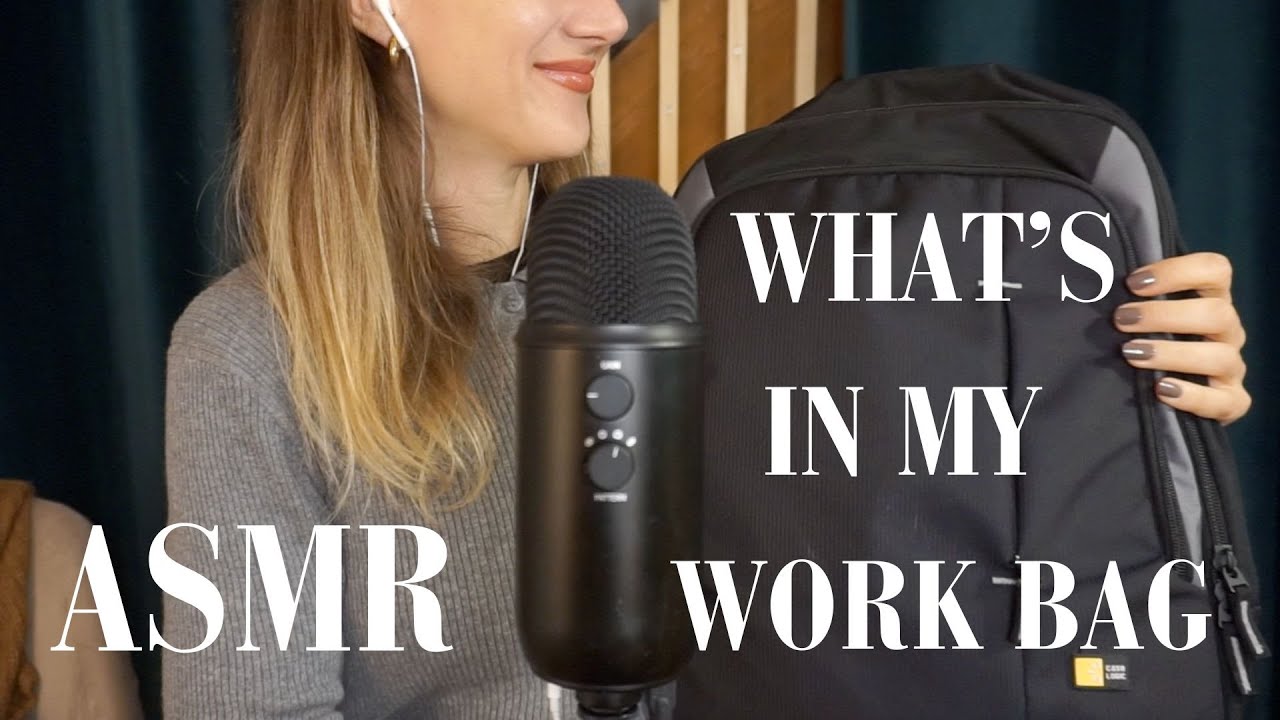 ASMR Soft Spoken 💼 WHAT'S IN MY WORK BAG ? *French Accent*