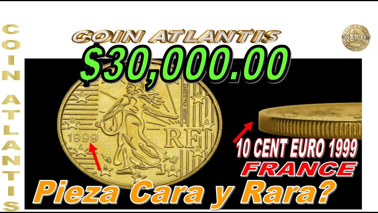 10 cent euro 1999 francia val $30,000.00