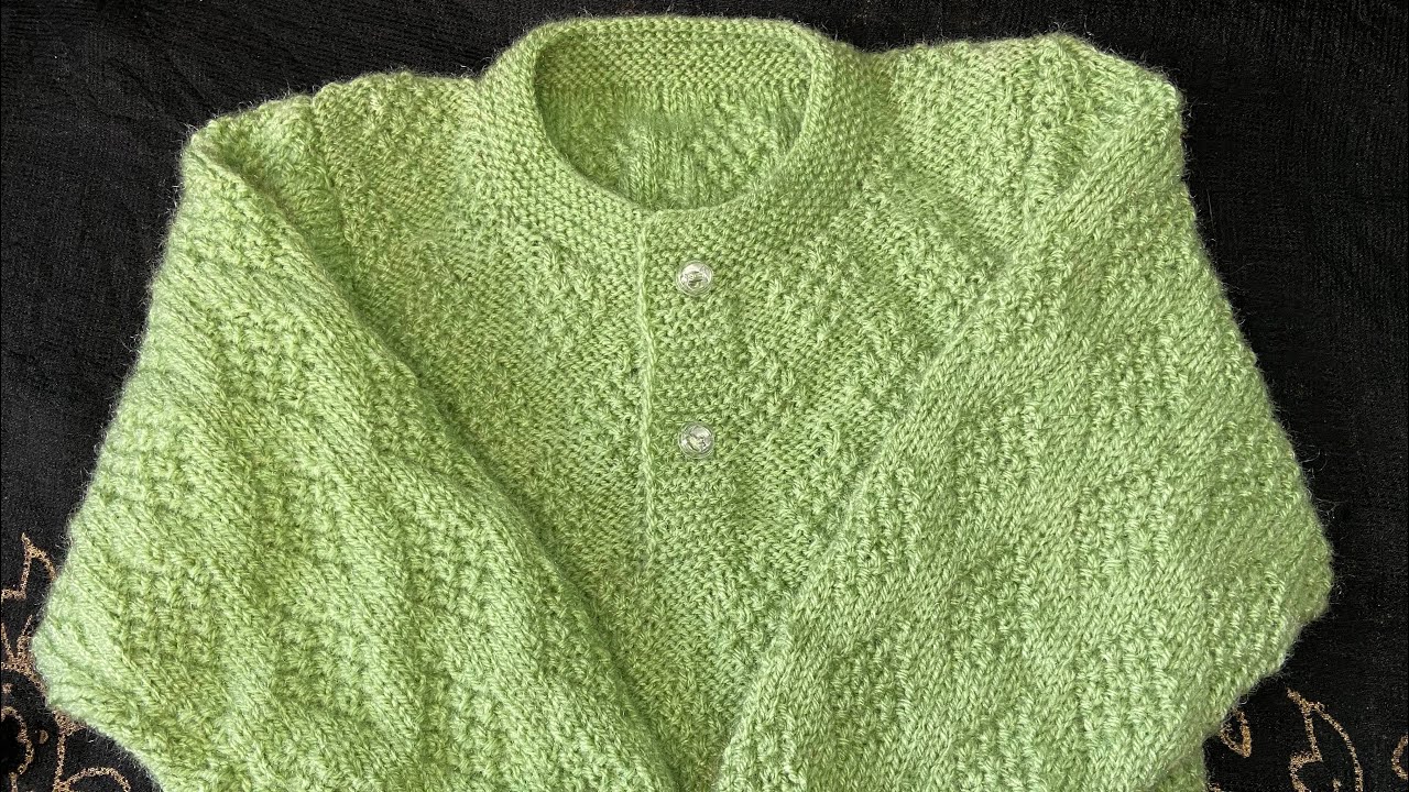 बटनटेक गला । How to knit kids sweaters (1-3 years) | kids sweater knitting pattern