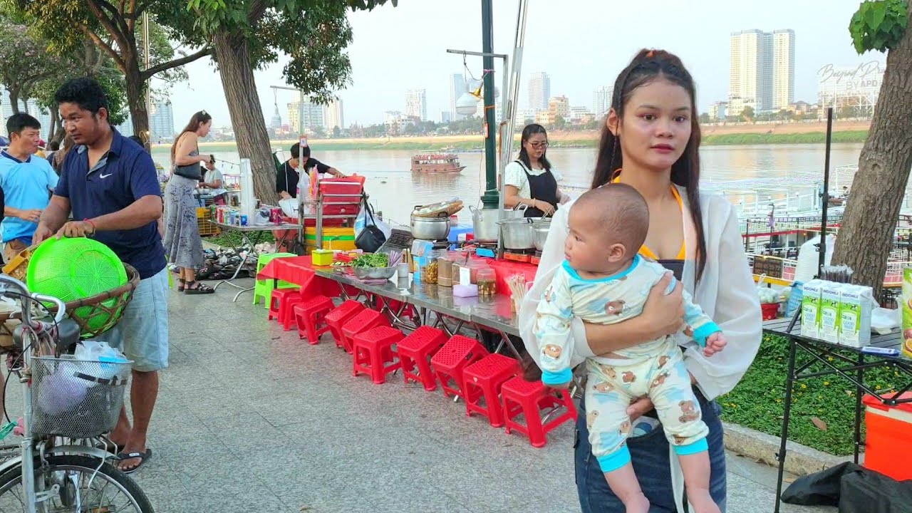 AMAZING! Hidden Place Street Food In CAMBODIAN / Riverside Walking Relaxing 2026