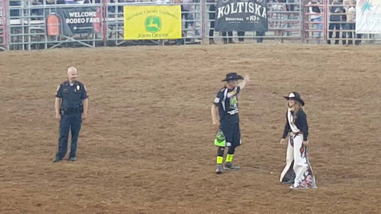 Police Dance Off at Sheridan Wyo Rodeo
