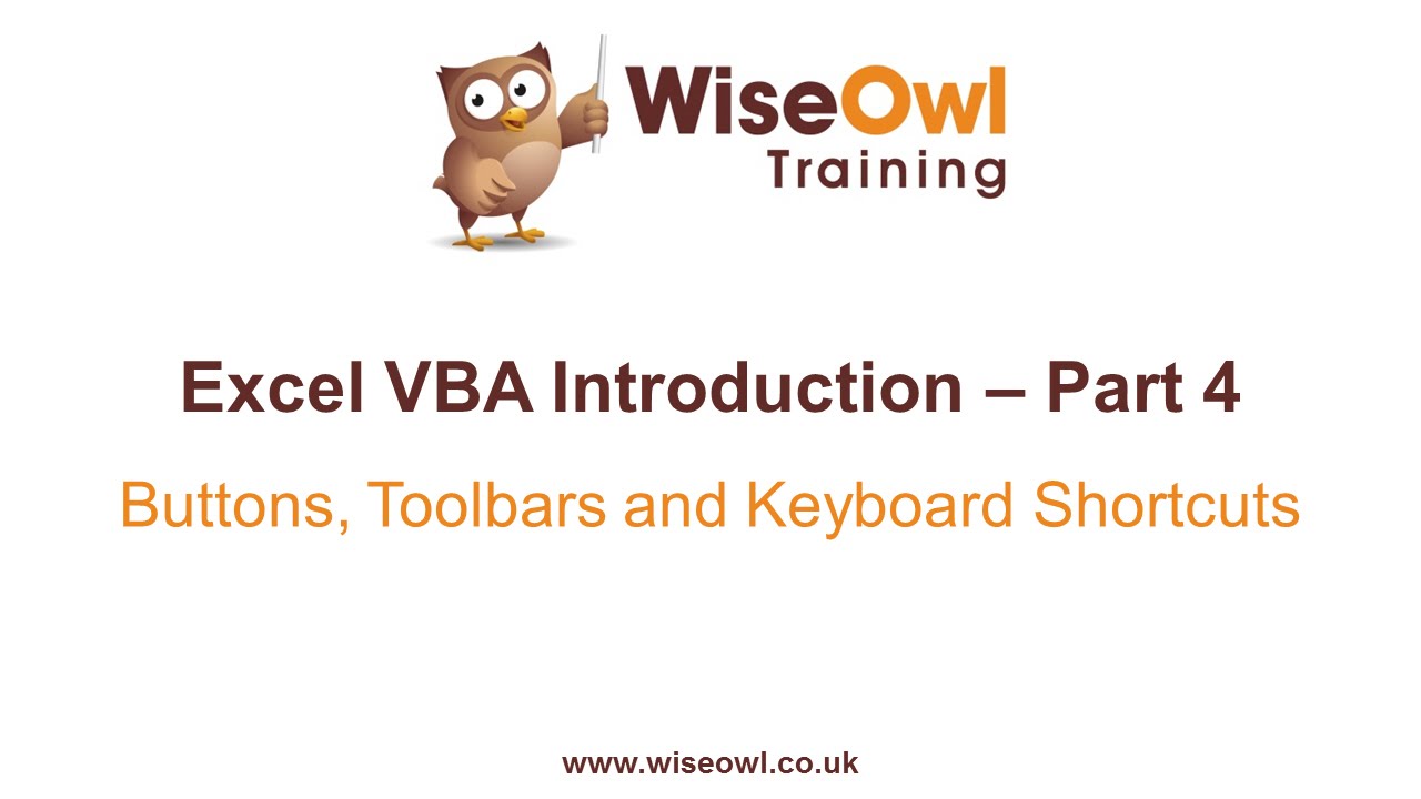 Excel VBA Introduction Part 4 - Buttons, Toolbars and Keyboard Shortcuts
