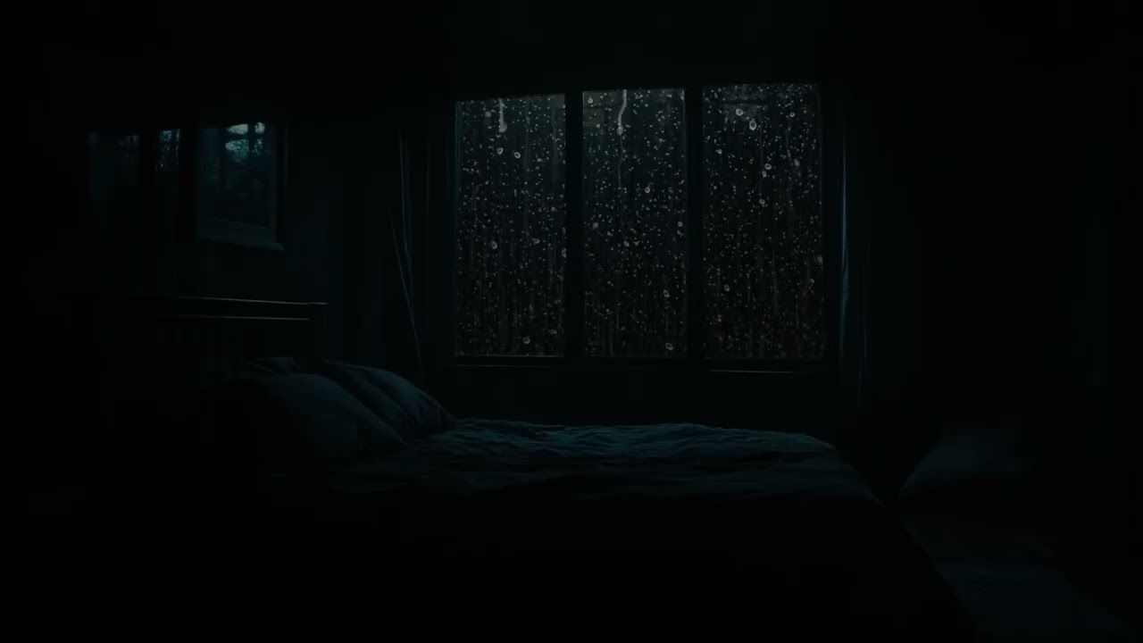 Rain Sounds for Sleeping in a Dark Room | No Ads | Heavy Rainfall ASMR