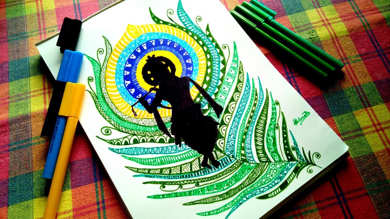 Janmashtami special || krishna drawing in mandala style|| step by step