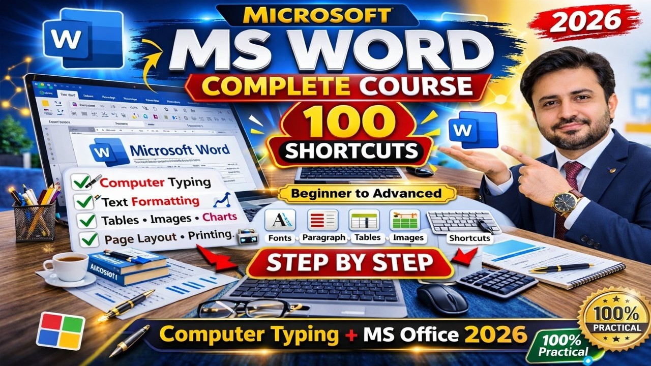 Microsoft Word Full Course 2026 | Computer Typing & MS Word Tutorial for Beginners (Urdu/Hindi)