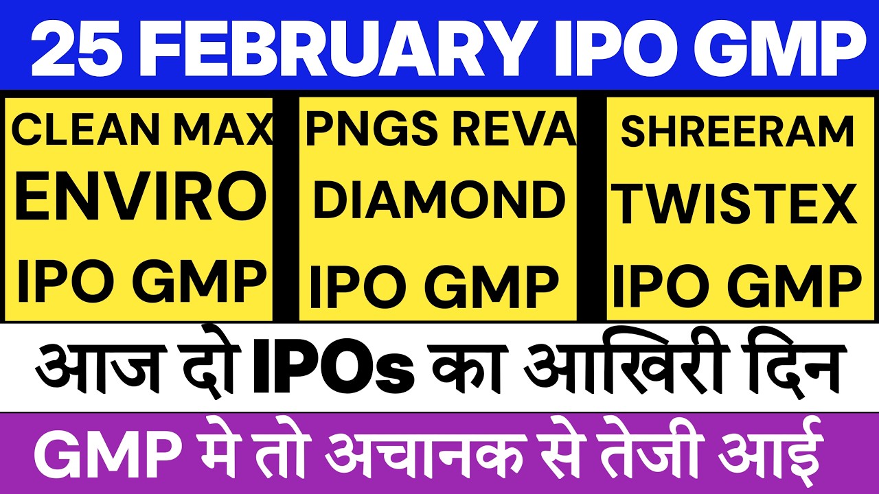 Shree Ram Twistex IPO | Clean Max Enviro IPO | PNGS REVA IPO | Omnitech IPO | IPO GMP 💥
