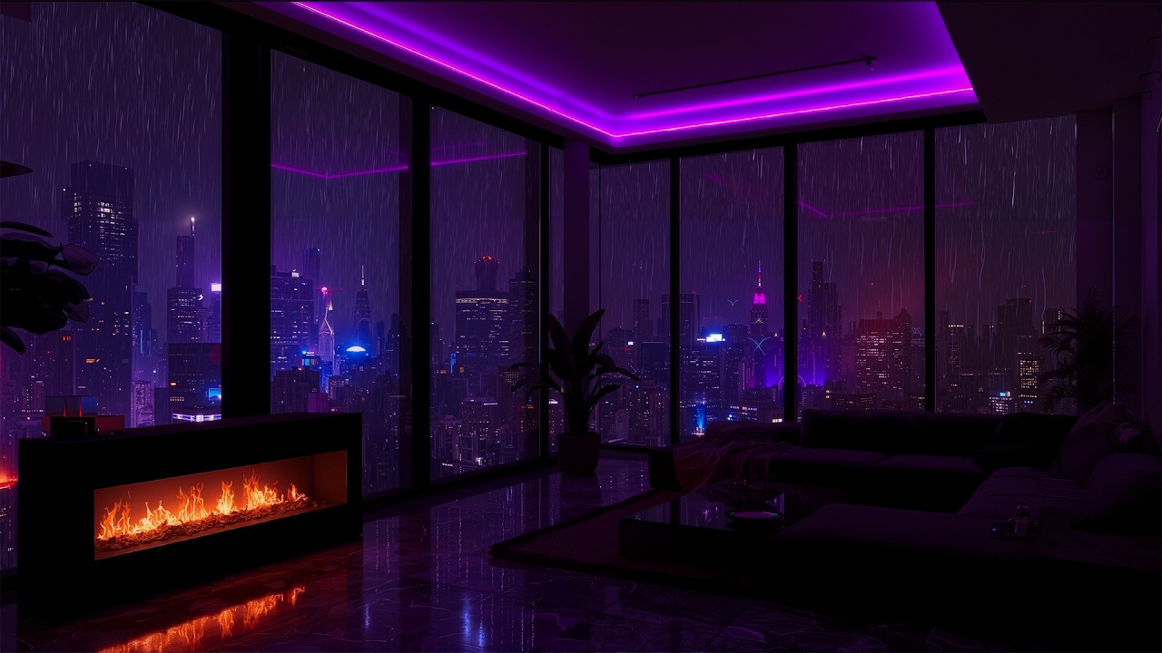 Cozy Rainy Night Bedroom 🌃🌧️ Soft Lofi Beats for Deep Sleep, Relaxing Dreams & Calm Night Vibes
