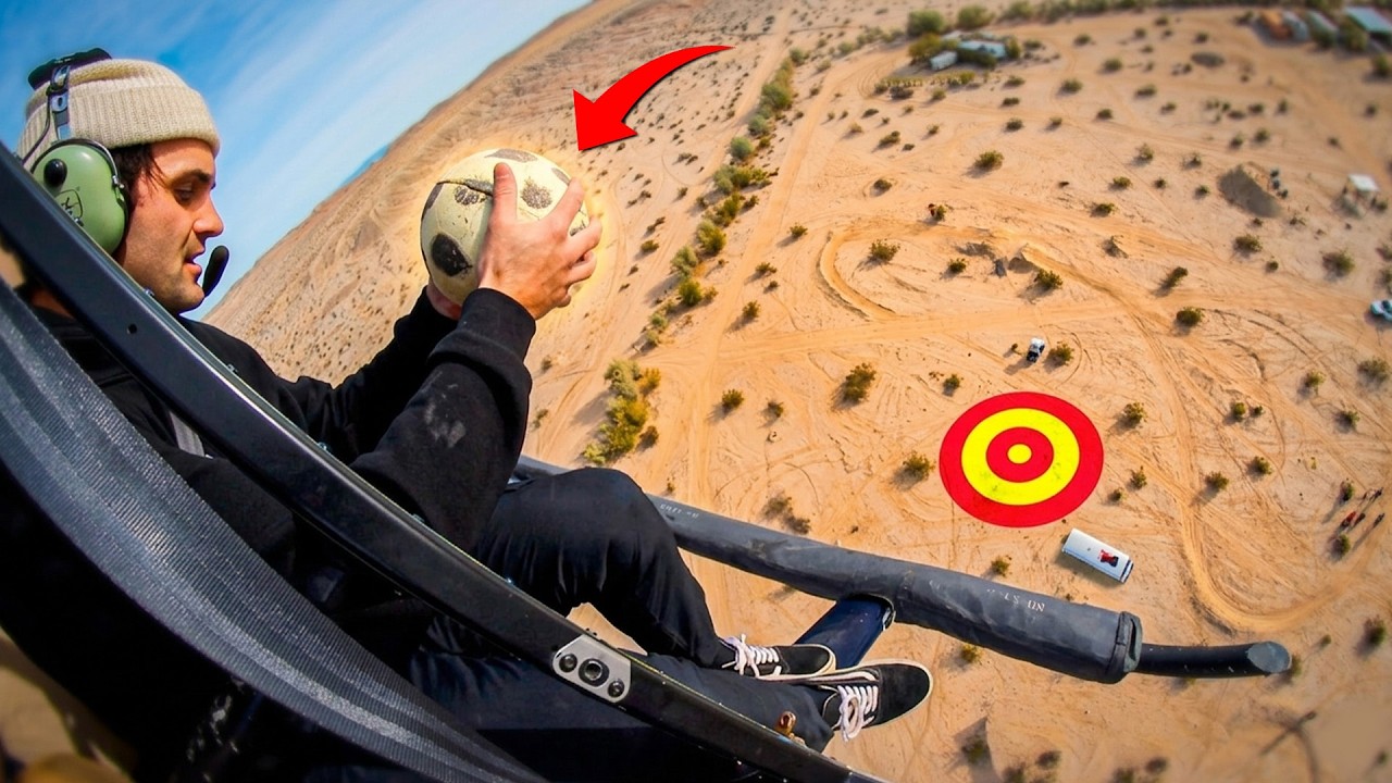 Bowling Ball VS School Bus Out Of Helicopter! (1000 FT)