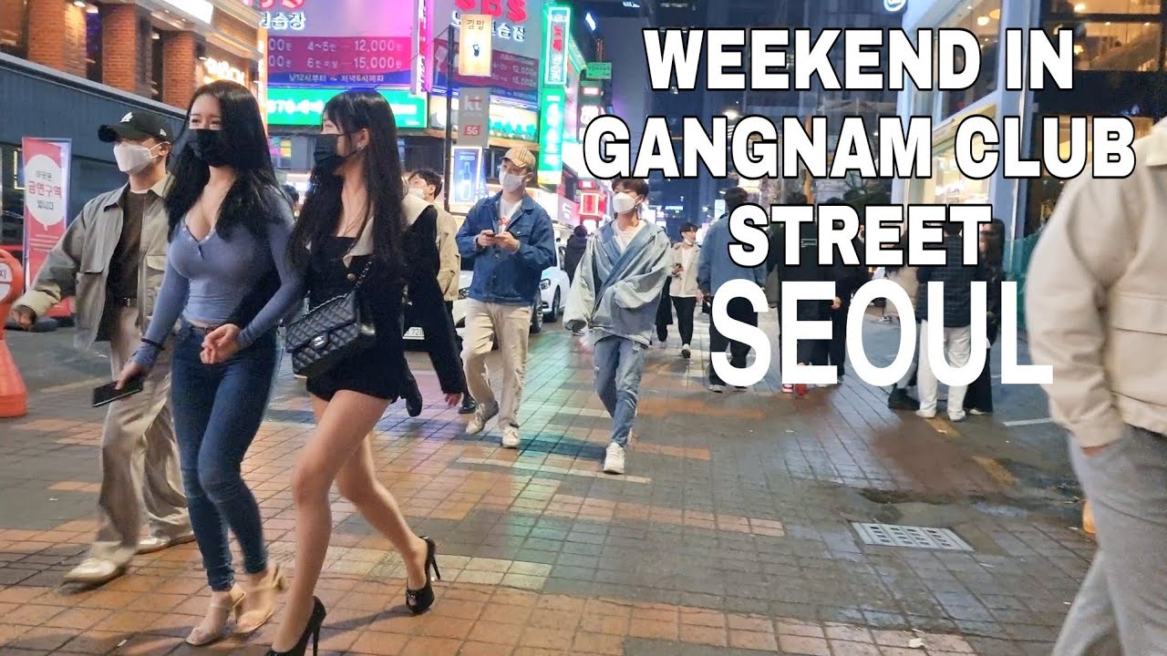 [4K] Gangnam club streets walking, seeing the excitement of the weekend night in Seoul, South Korea
