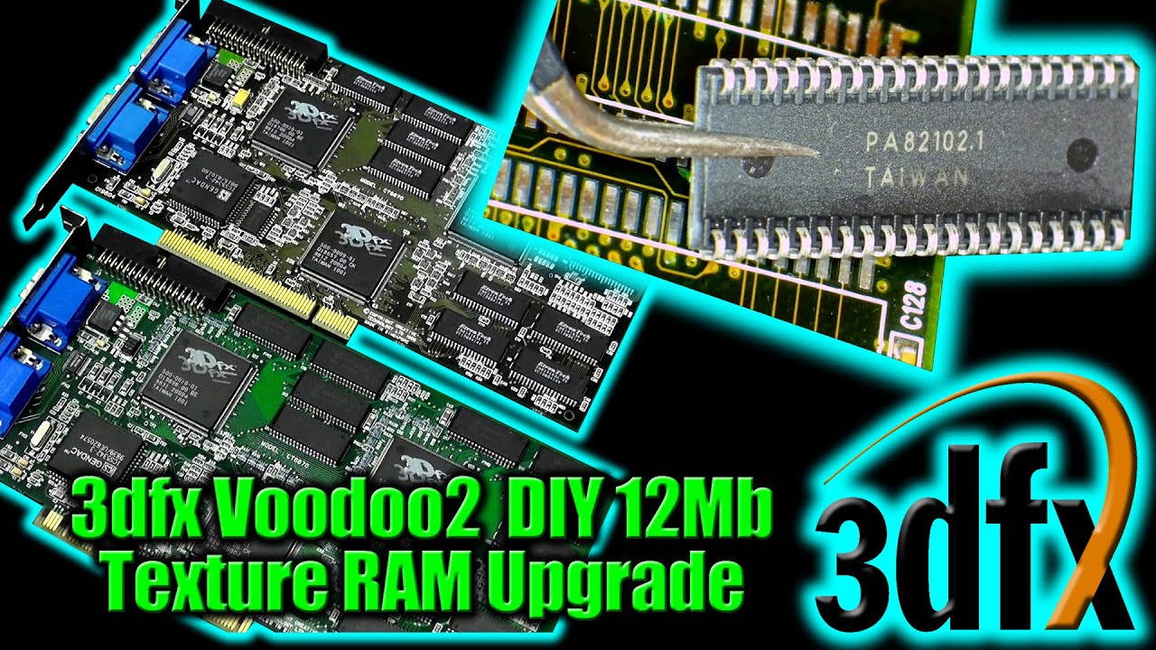 DL191 DIY 3Dfx Voodoo 2 8MB to 12MB RAM Upgrade