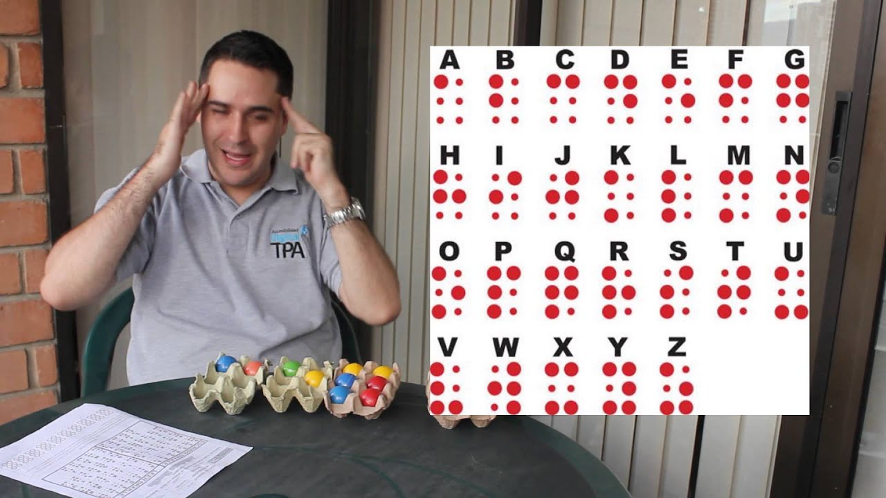 Aprenda Braille Fácilmente en 10 Minutos usando unos cartones de huevos y bolas de ping pong