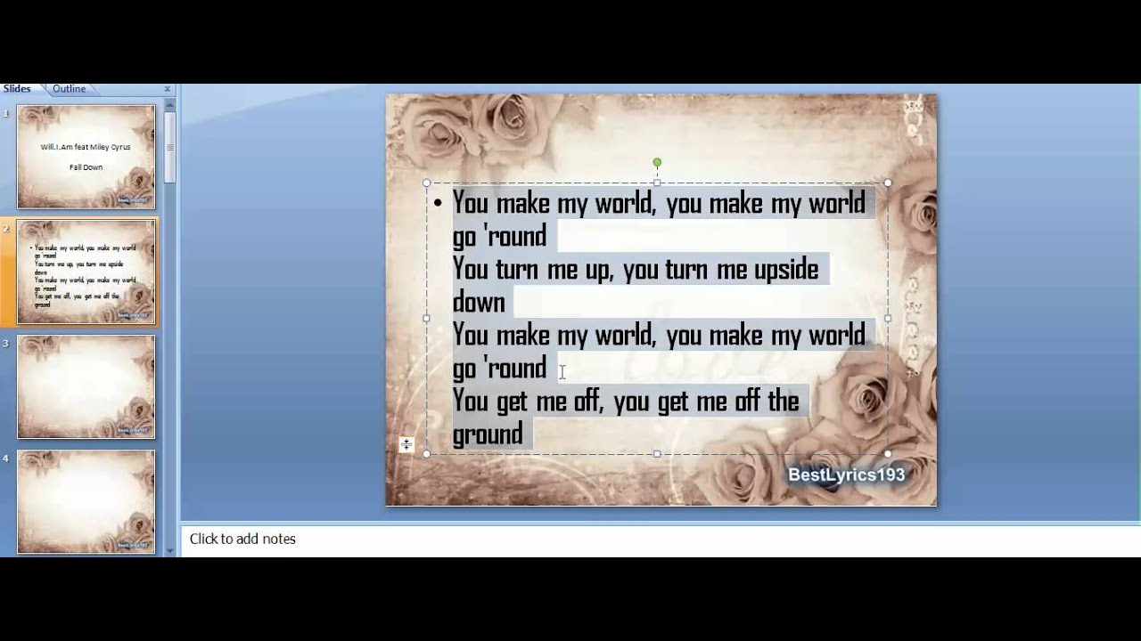 How to make a lyric video using Powerpoint!