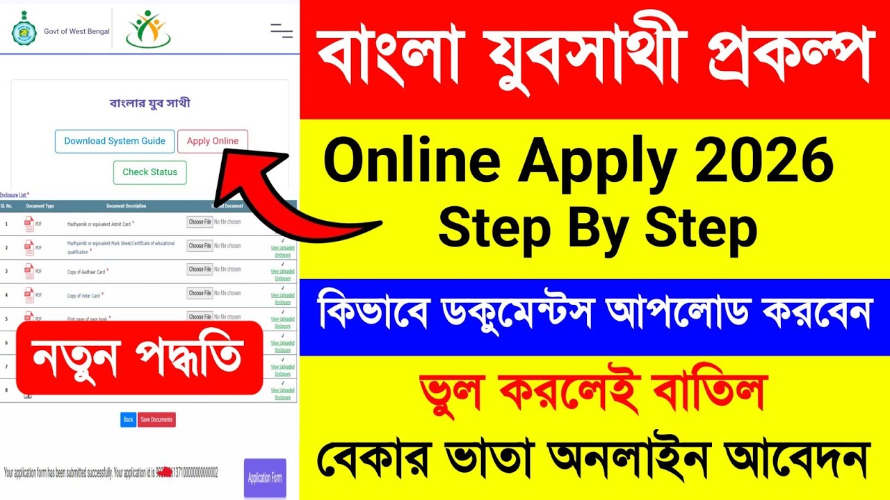 যুব সাথী প্রকল্প আবেদন অনলাইন. Bekar Vata Form Fill Up 2026 Online. Yuva Sathi Online Form Fill Up