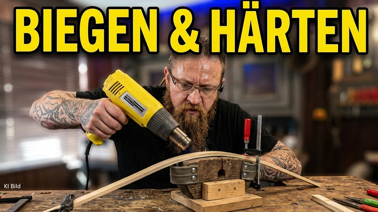 Bogenbau‼️Esche Bogen, Recurves biegen und härten.