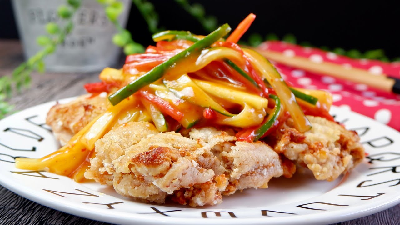 No Deep-Frying! Air Fried Extra Crispy Chicken w/ Mango Salad 泰式芒果脆鸡 Airfryer Chicken Recipe 气炸锅