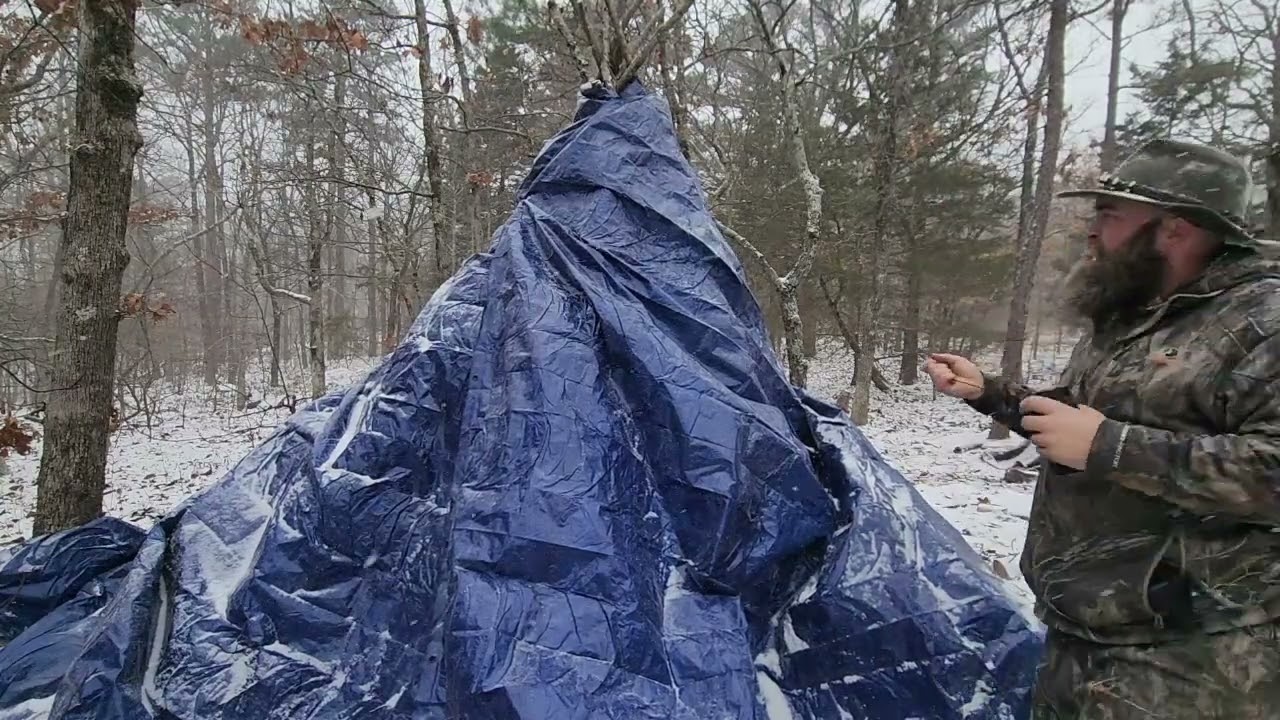 Surviving a sub-zero winter storm in a makeshift teepee