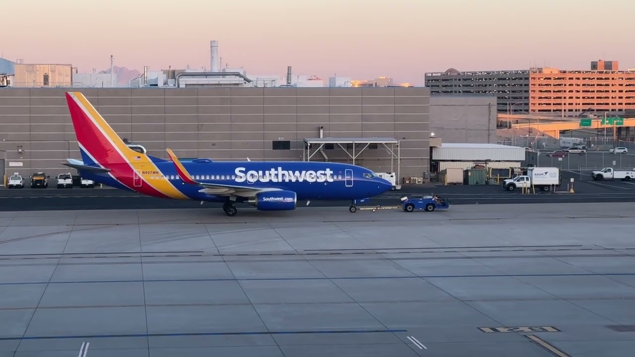 Southwest Plane Getting Towed