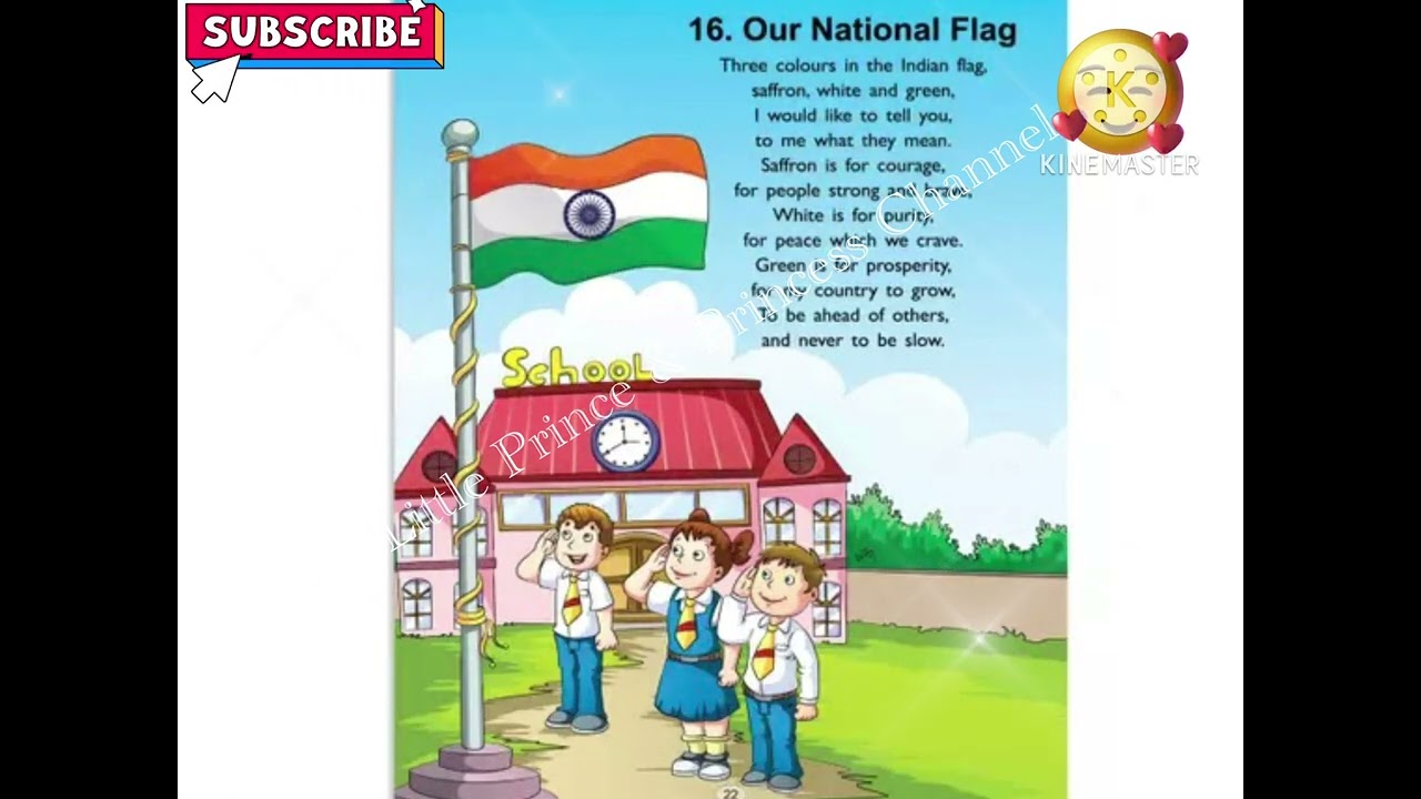 Our National Flag | Three colours in the Indian flag 🇮🇳 English Poem with Lyrics |Patriotic Song👍