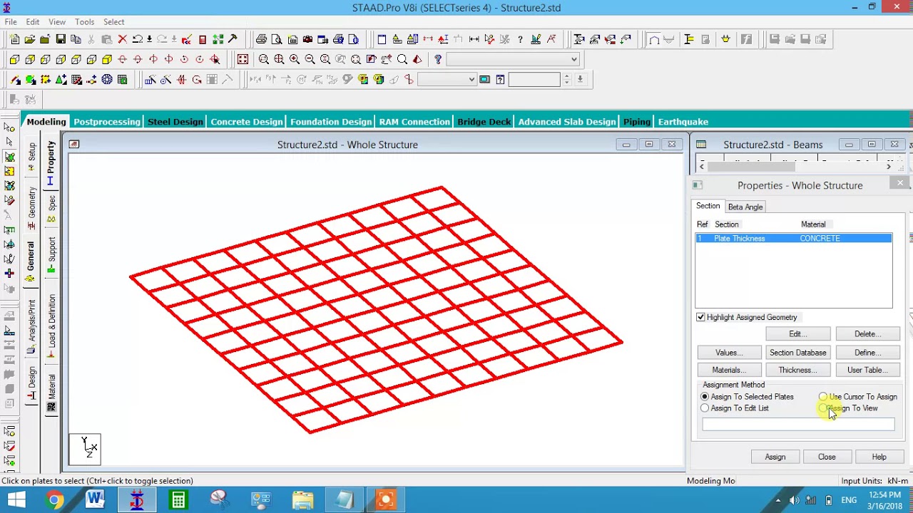 creating slab in staad pro