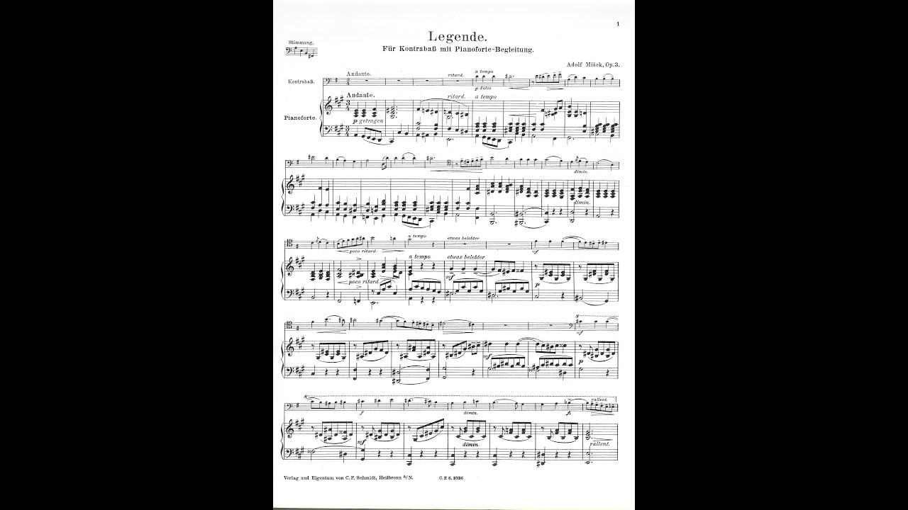 Adolf Mi&scaron;ek &ndash; Legende (Kontraba&szlig; & Klavier)