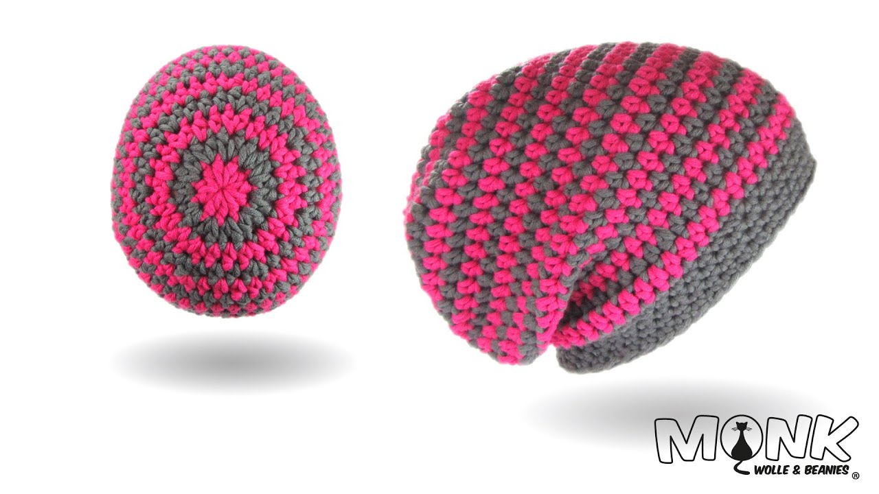 Einfache Long Beanie häkeln - Simple Long Beanie - Farbwechsel - Rundenabschluss v2.0 - gerade Naht