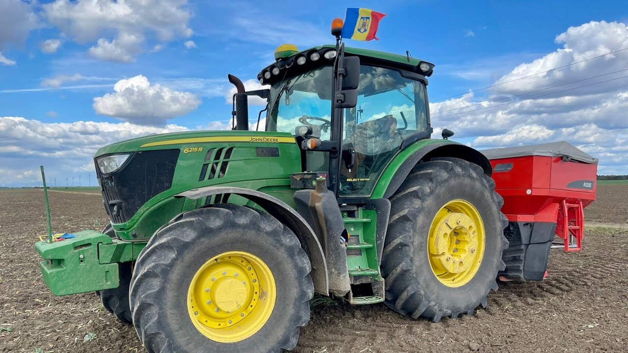 #dailyvlog  Fertilizare grau cu tractorul #johndeere 6215r- ma-ul #kuhn #axis @IPSO Agricultura #fy