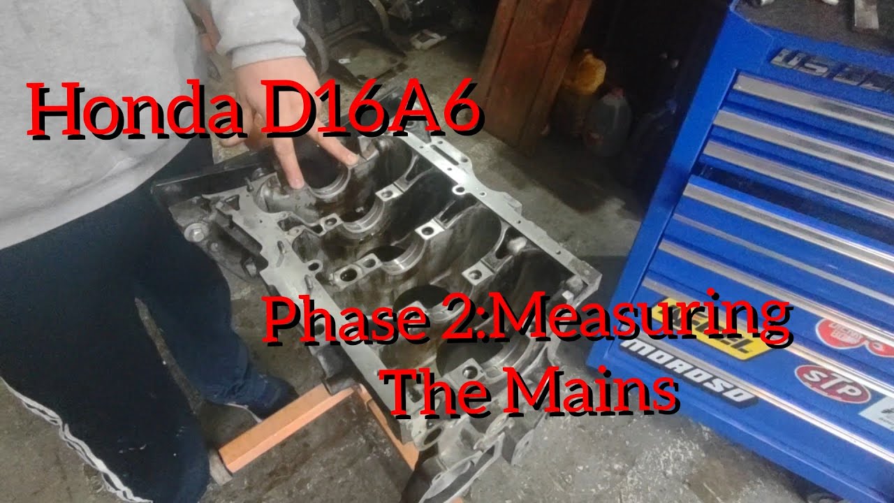 Honda D16A6 Measuring Main Bearings #D16A6 #hondaengine #hondasi