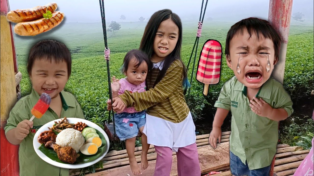 Vlog Liburan Keluarga Riska 💞 Seharian Jagain Bayi Lucu Ayunan, Nangis Kejer Makan Es Krim ku Jatuh