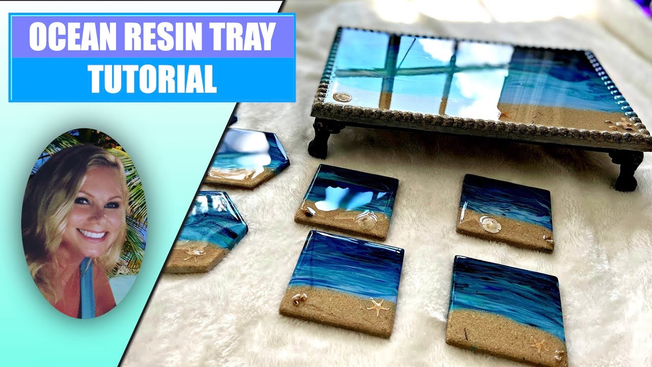 (163) OCEAN RESIN TRAY + Bonus Coasters Tutorial