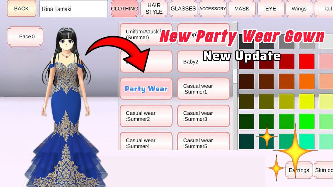 How to Make a Beautiful Party Wear 💙🎀 | Secret Outfit Unlocked | Sakura School Simulator #fyp #viral