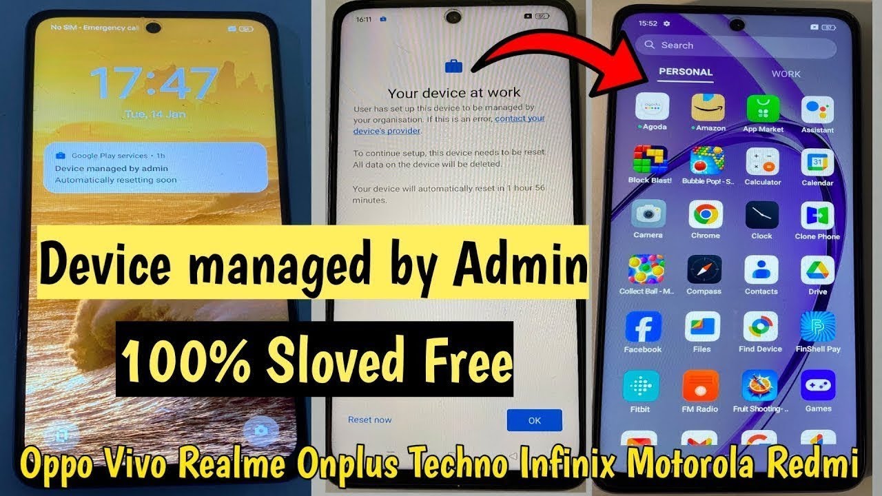 Device Managed By Admin Automaticaiiy Resetting Soon 100% Problem Sloved - OPPO VIVO Realme Techno