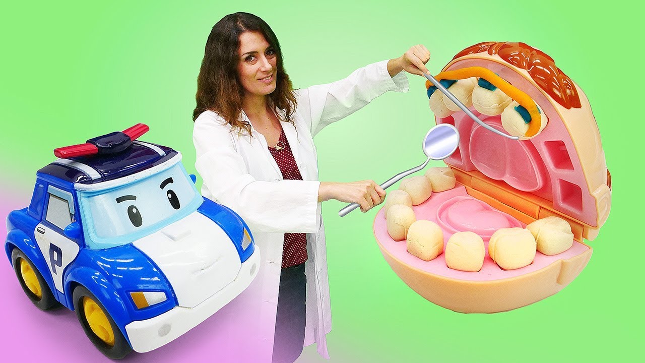 Lustige Schule auf Deutsch - Wir gehen zum Zahnarzt - Spielzeuge für Kinder