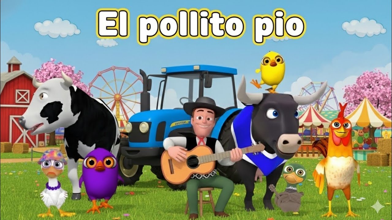 El Pollito pío 3d - el Toro y el Tractor de la Granja -el Pollito y el Tractor de la Granja #youtube