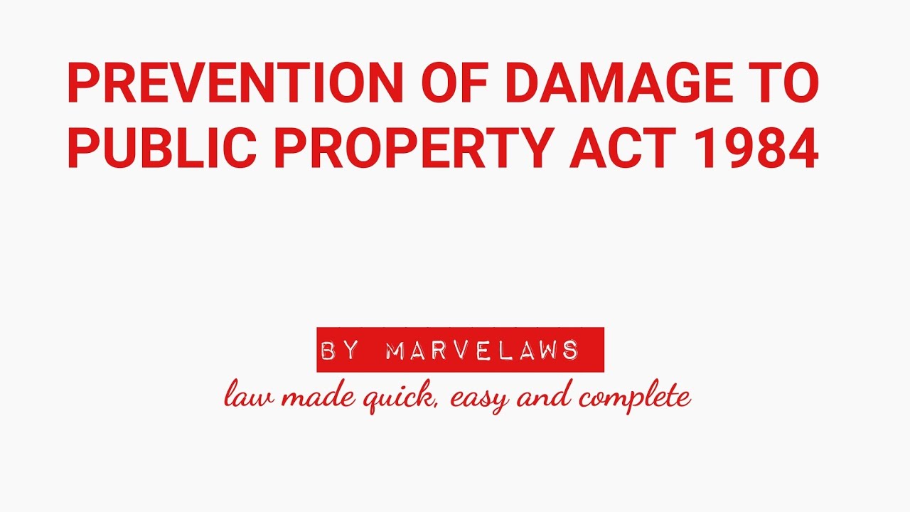 The Prevention of Damage to Public Property Act, 1984 for MP ADPO