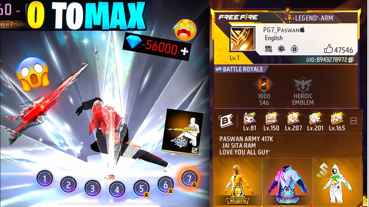 New Evo M60 Unleashed on Level 1 ID💀  0 To Mex M60🔥 I Wasted 💸25,000 Diamonds on Evo M60🙀