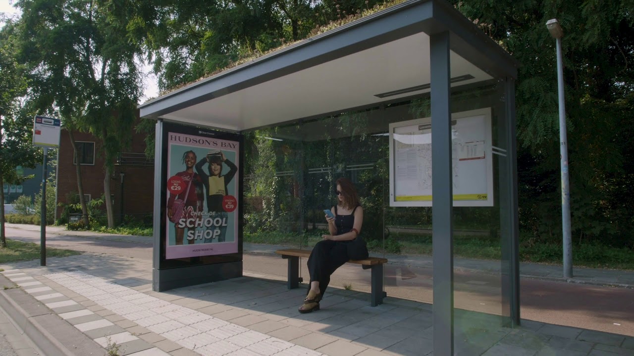 Bus stops with green roofs in Utrecht