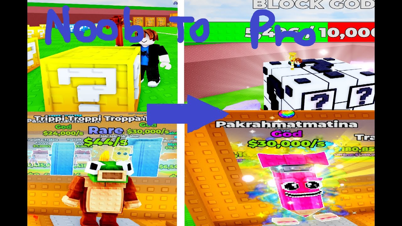 Noob to Pro in Break a Lucky Block! #roblox  #brainrot #noobtopro
